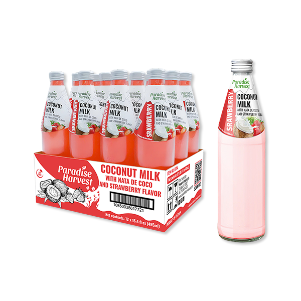 Paradise Harvest Coconut Milk with Nata de Coco - Strawberry 12/16.4oz