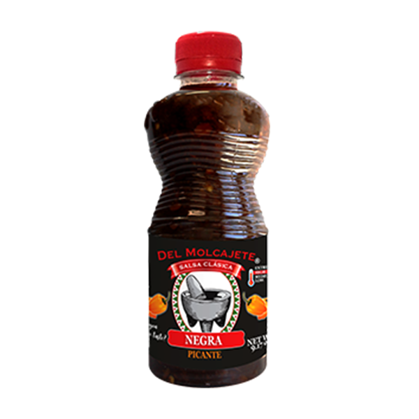 Del Molcajete Salsa Clasica Negra Picante 12/9.17oz
