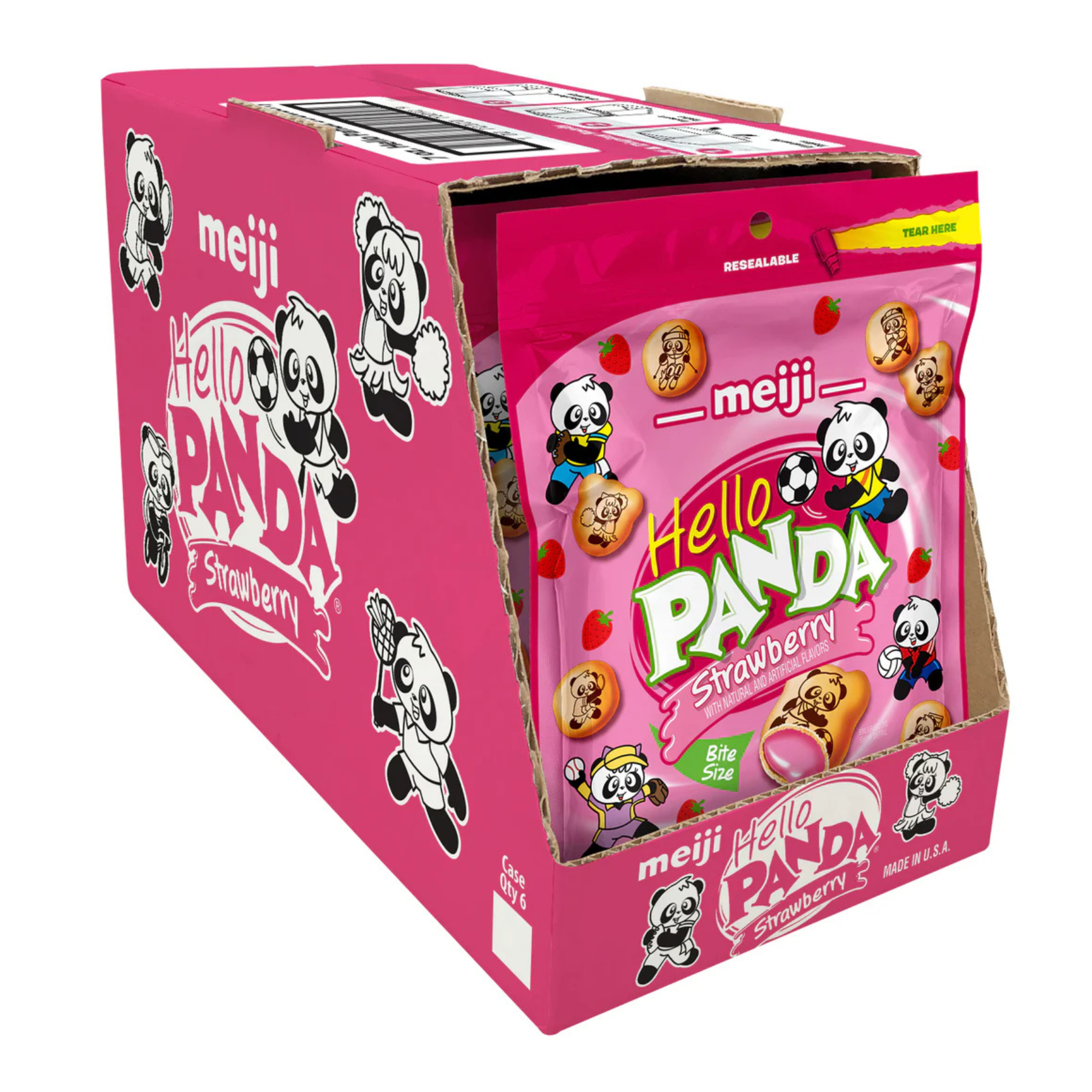 Meiji Hello Panda Strawberry Pouch 6/7oz
