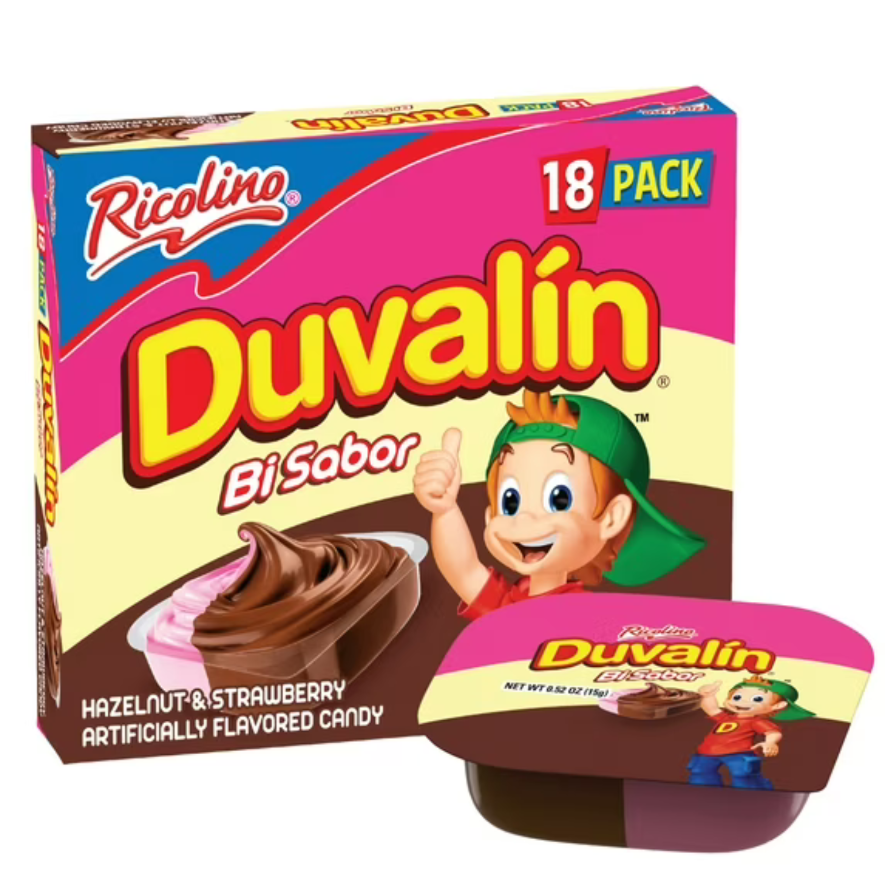 Ricolino Duvalin Hazelnut / Strawberry Display 1/18/0.53oz
