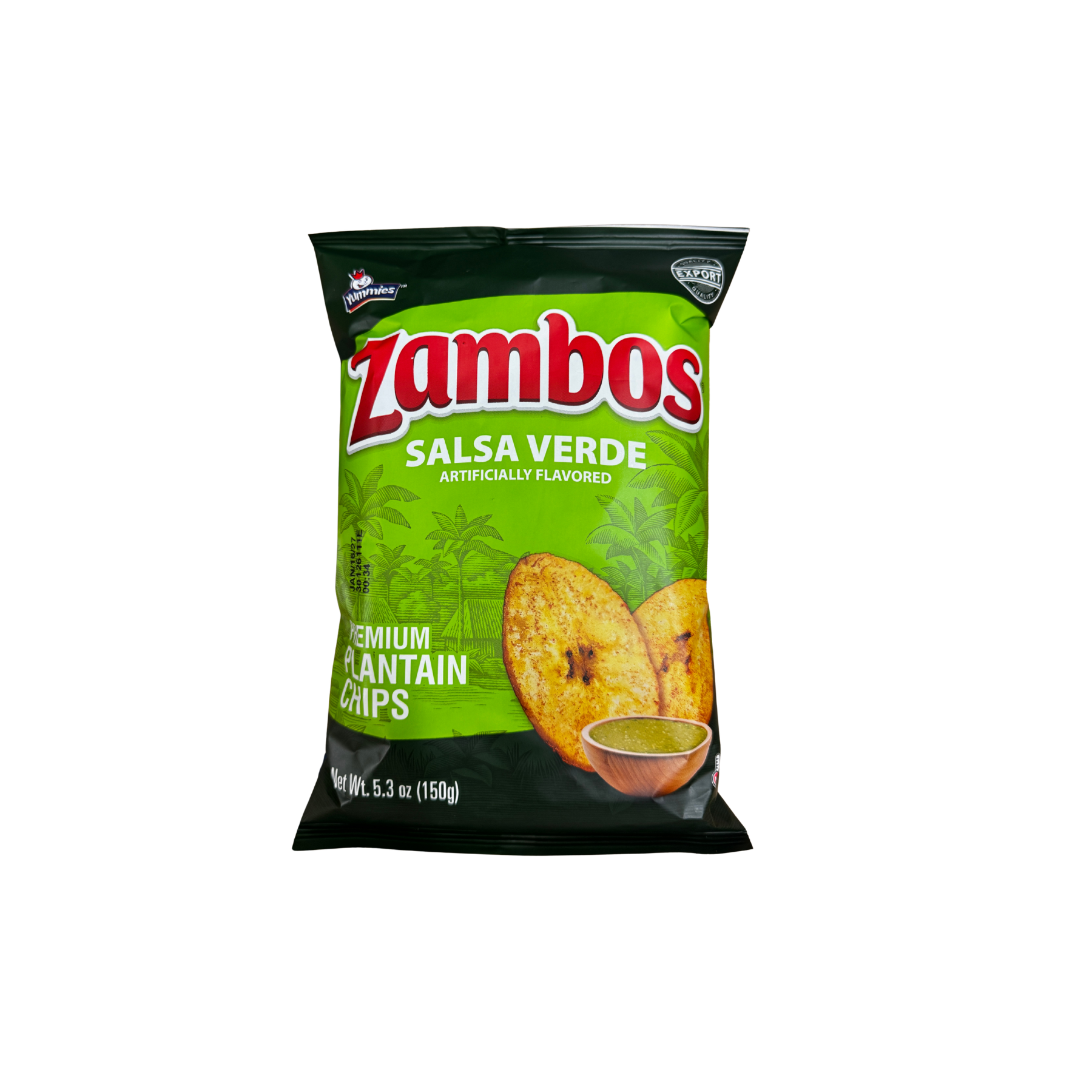 Zambos Plantain Chips Salsa Verde 24 Bags / 5.3 oz